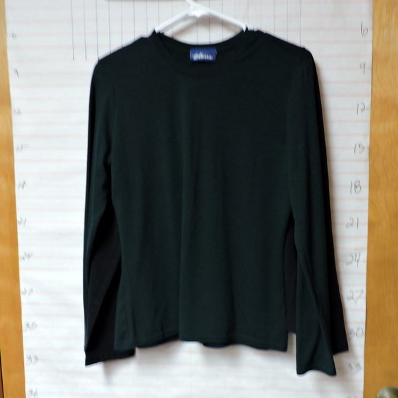 EXPRESS BLEUS women's top  no size tag  dark green - Picture 2 of 5